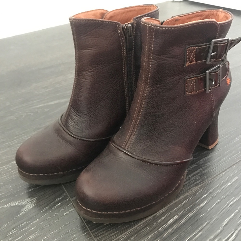 Brown Leather Ankle Boots